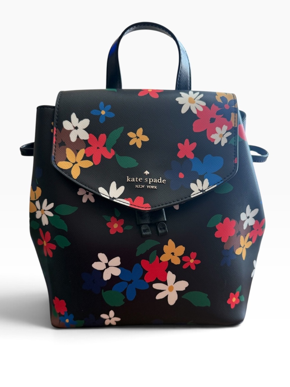 Kate Spade Black Floral Small Backpack